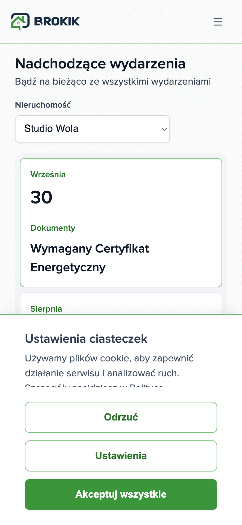 Panel Brokik — pulpit wynajmującego